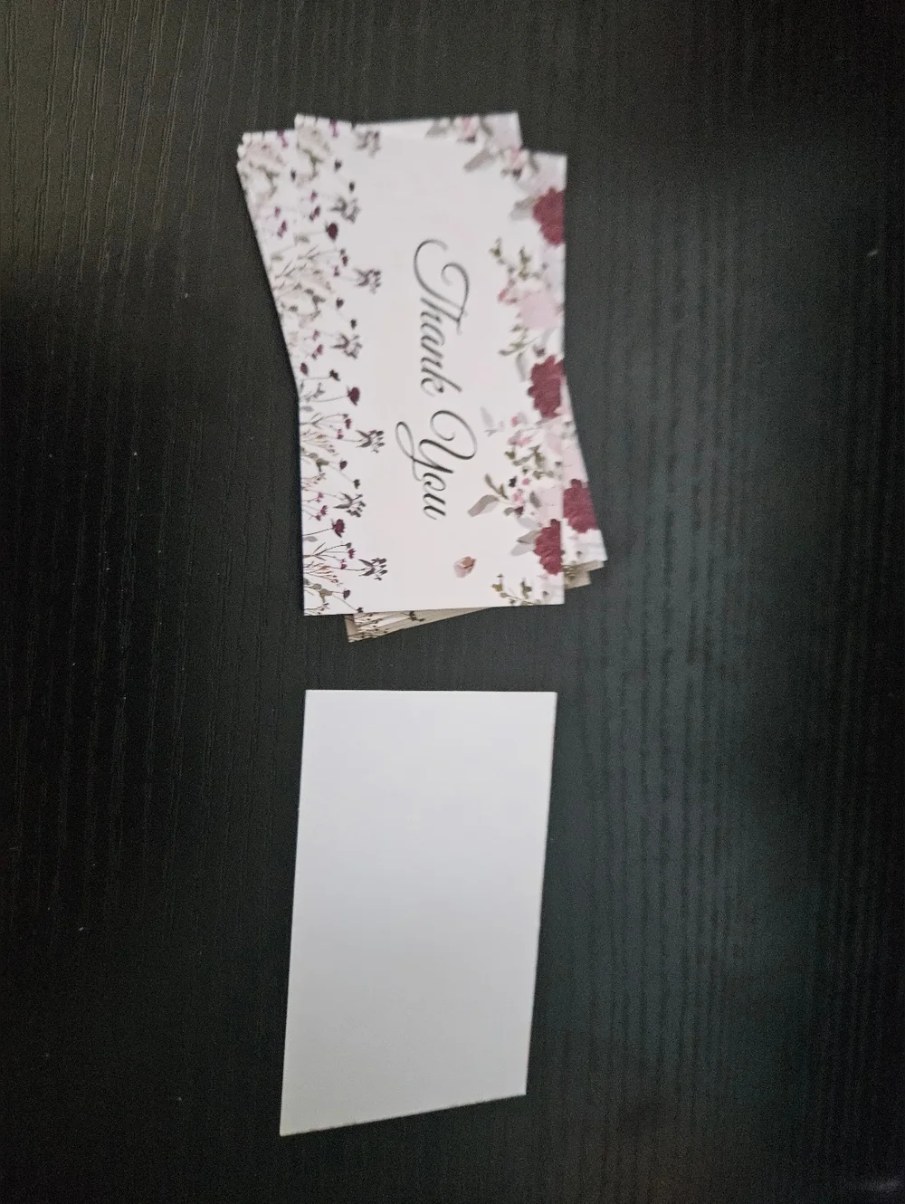 Red Pink Floral Thank You Cards